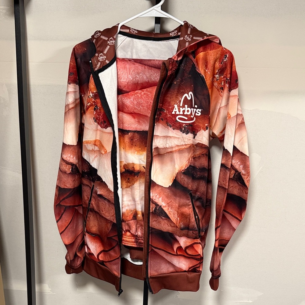 Arby's Meat Print Zip-Up sweatsuit